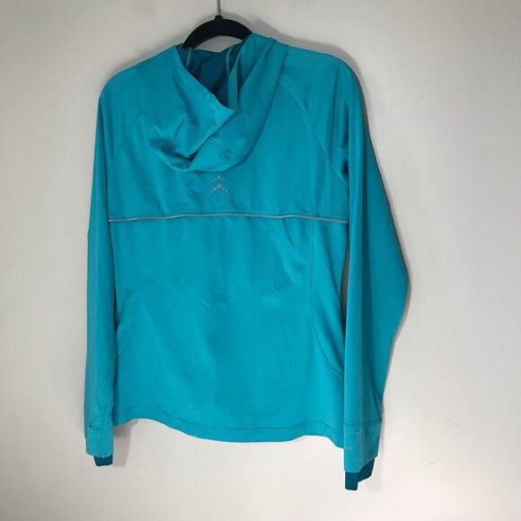 REI lightweight wicking blue M womens hoodie zippered jacket athleisure running - Picture 2 of 8